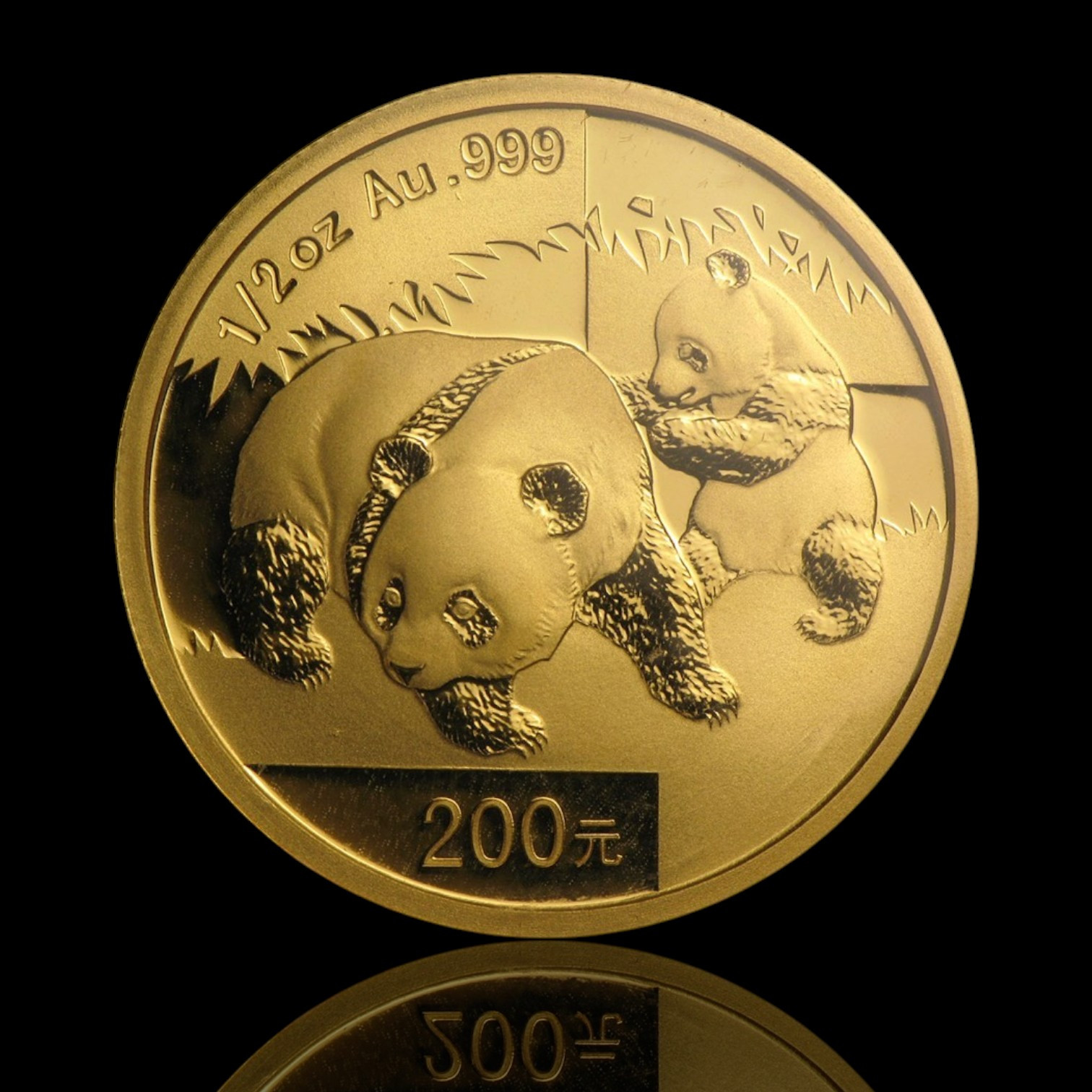 1/2 унция Златна монета Китайска Панда 2008