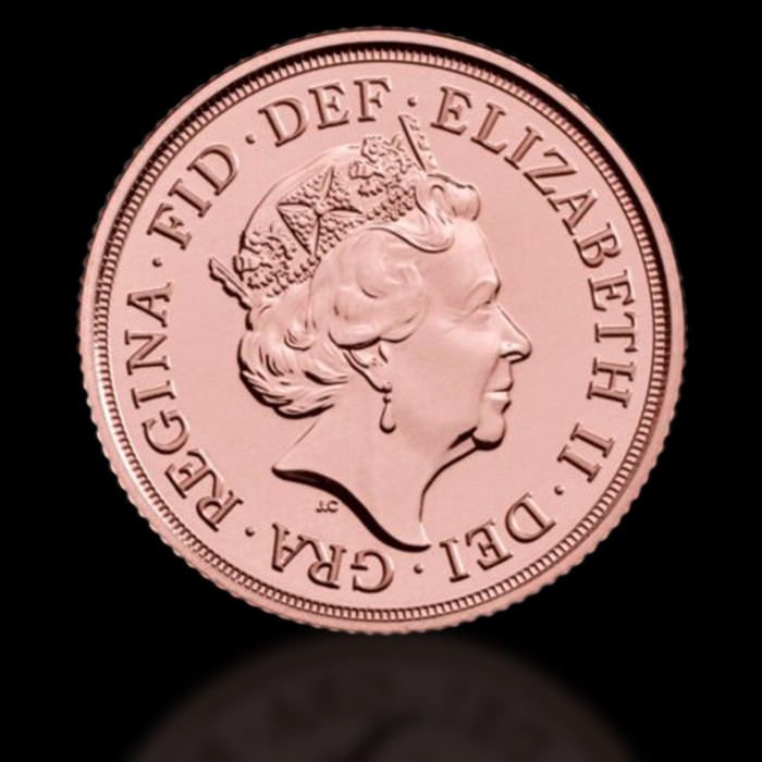 Златна Монета Британски Суверен Елизабет II Юбилей 2022
